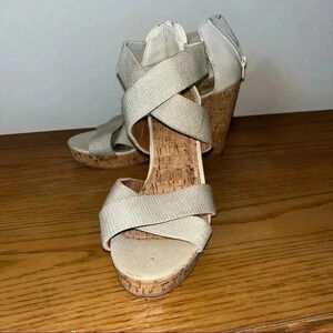 New York and company cream color wedges